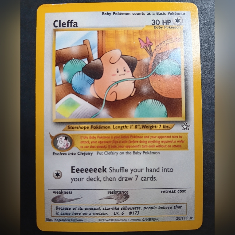 Cleffa Pokemon Card - Neo Genesis - 20/111 Rare Non-Holo